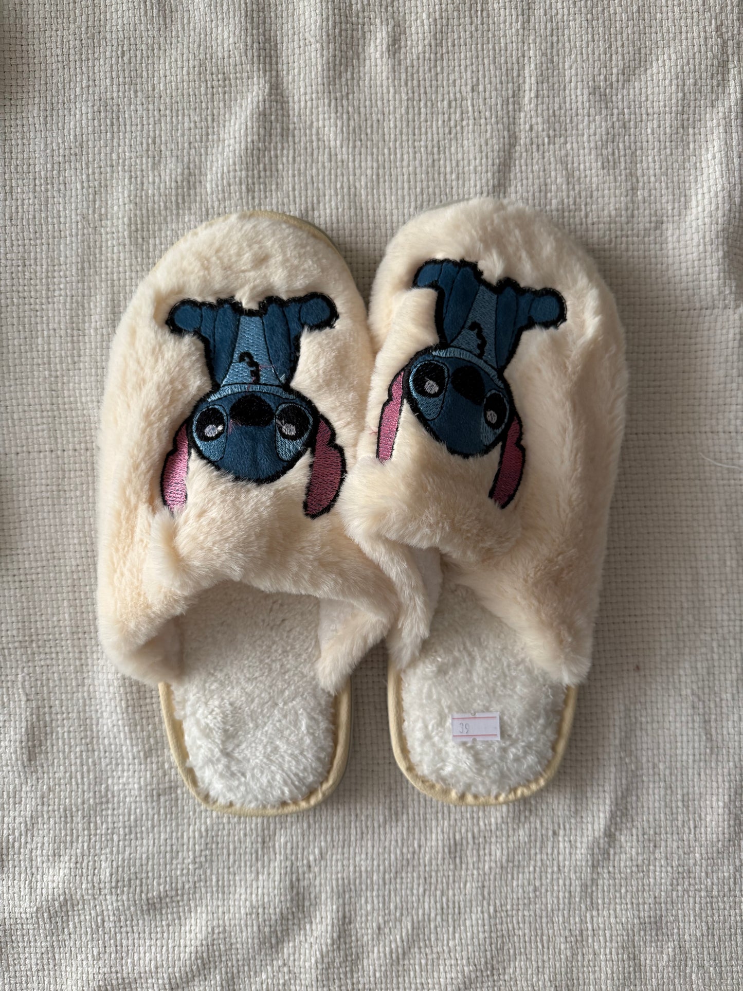 Cream stitch winter slipper