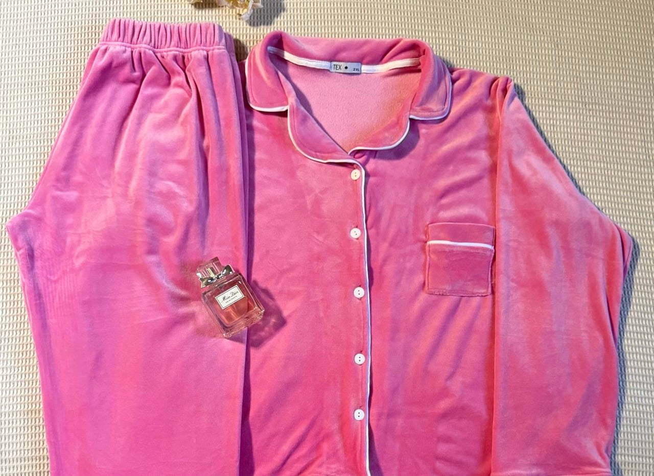 Plain classic velvet pj