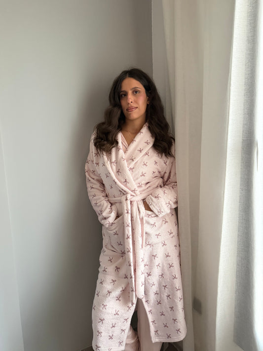 Blush Bow Winter Robe 🎀