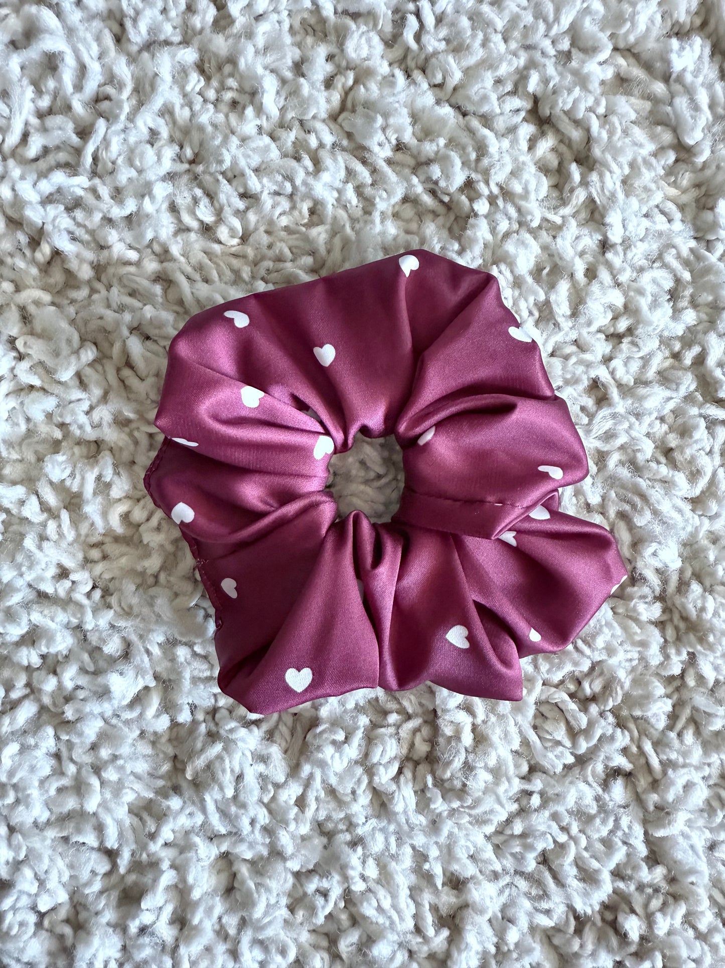 Cozn -Burgandy love silky satin scrunchie 💌