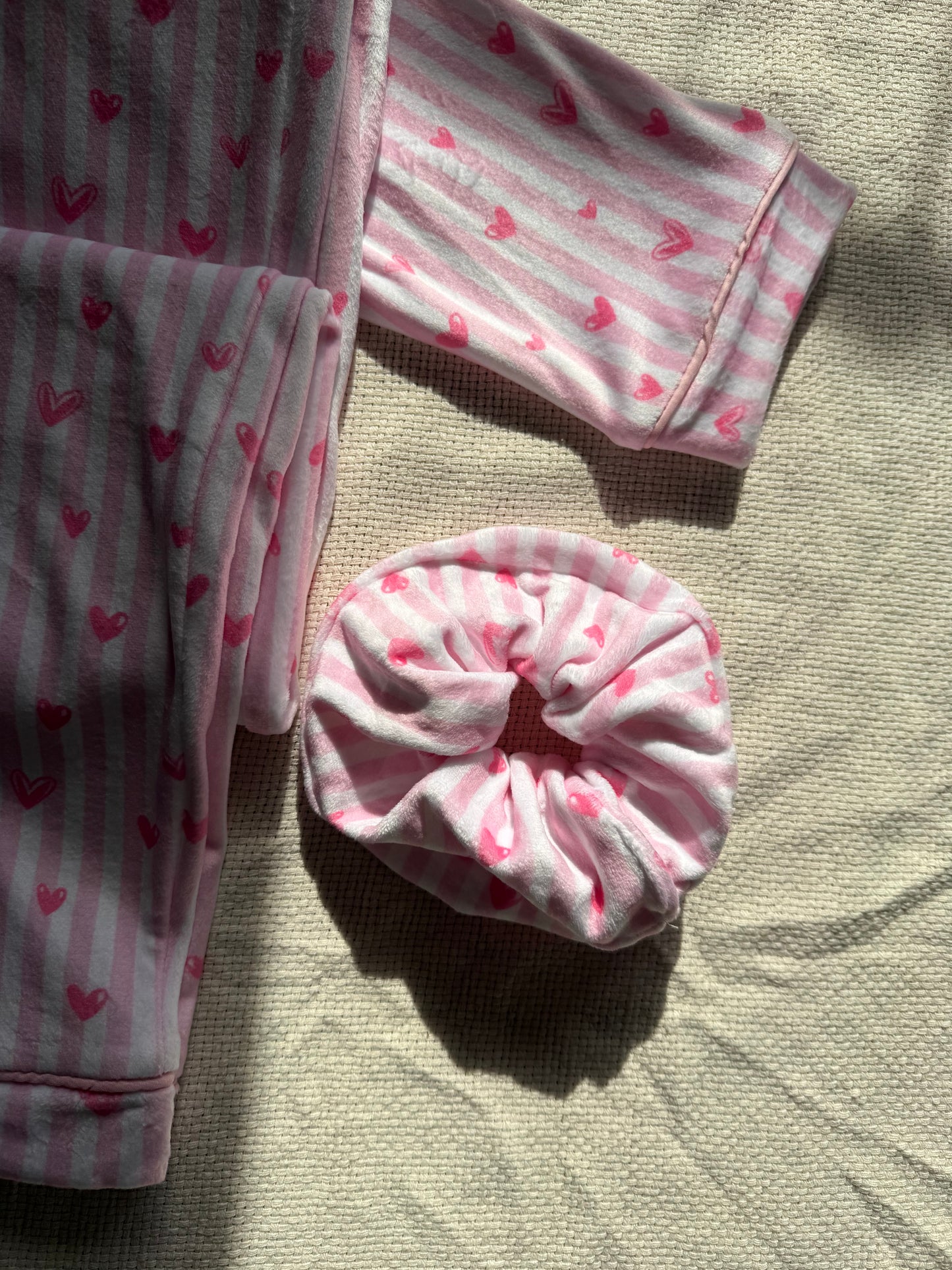 Cozn -Lovely Stripes💗- velvet pj (pinky heart edition)