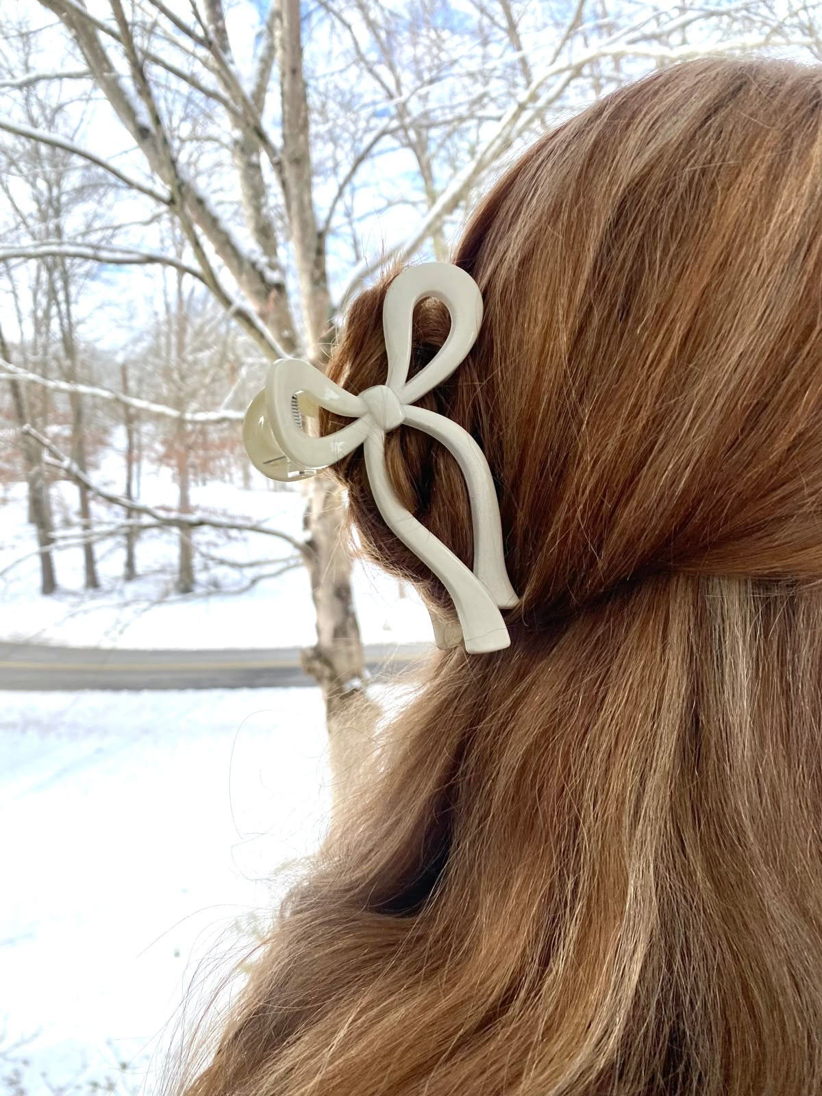 Bow hair claw clip