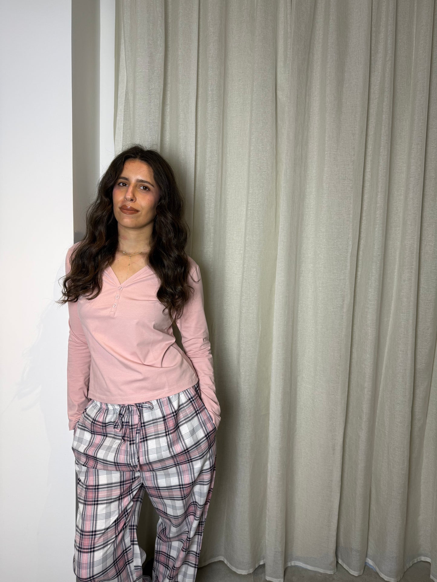 Cozn - The Pink checkered cotton pj 💗