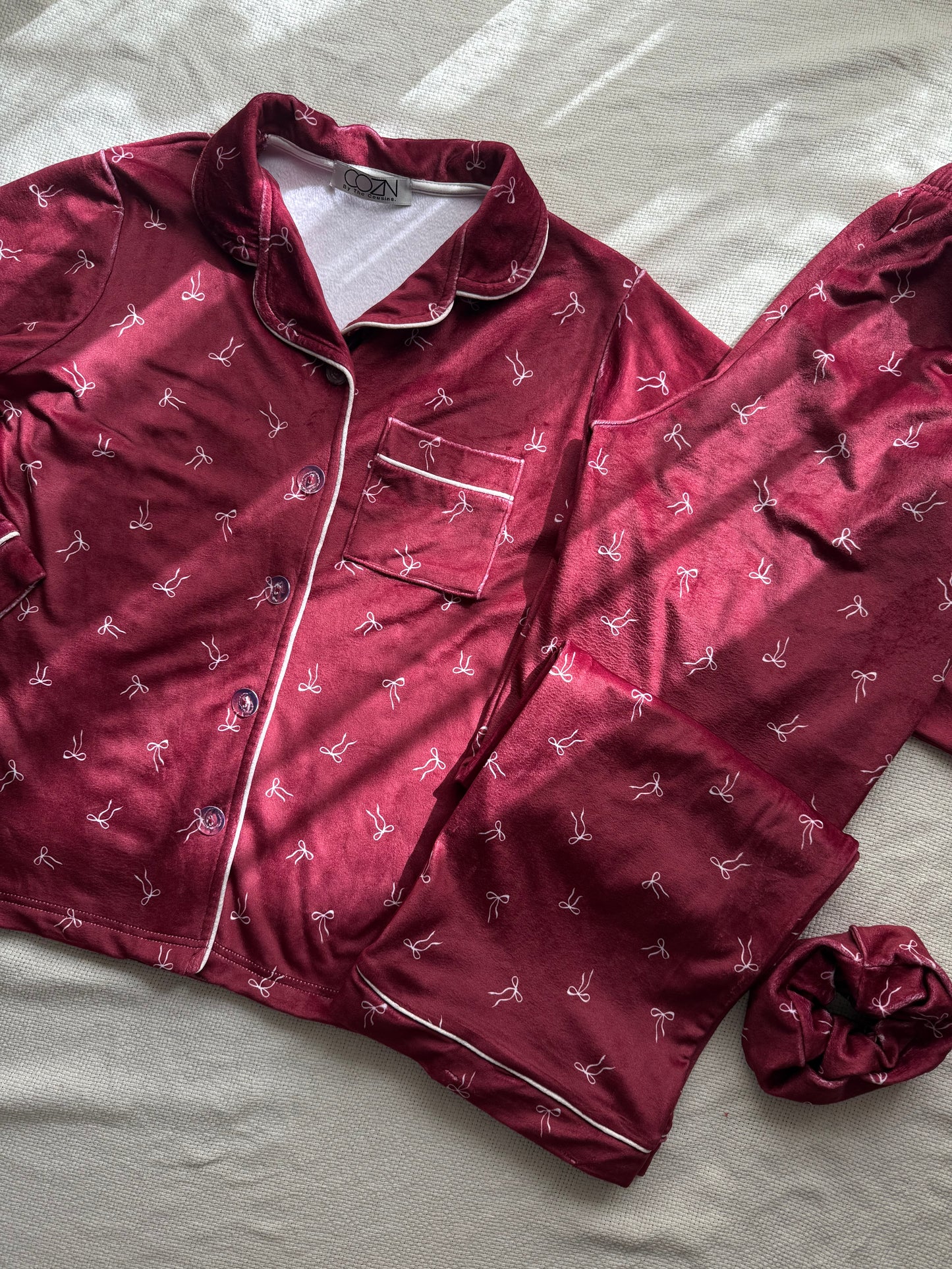 Cozn -Burgandy Bows🤍- pj