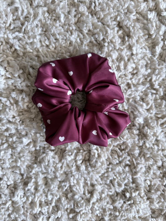 Cozn -Burgandy love silky satin scrunchie 💌