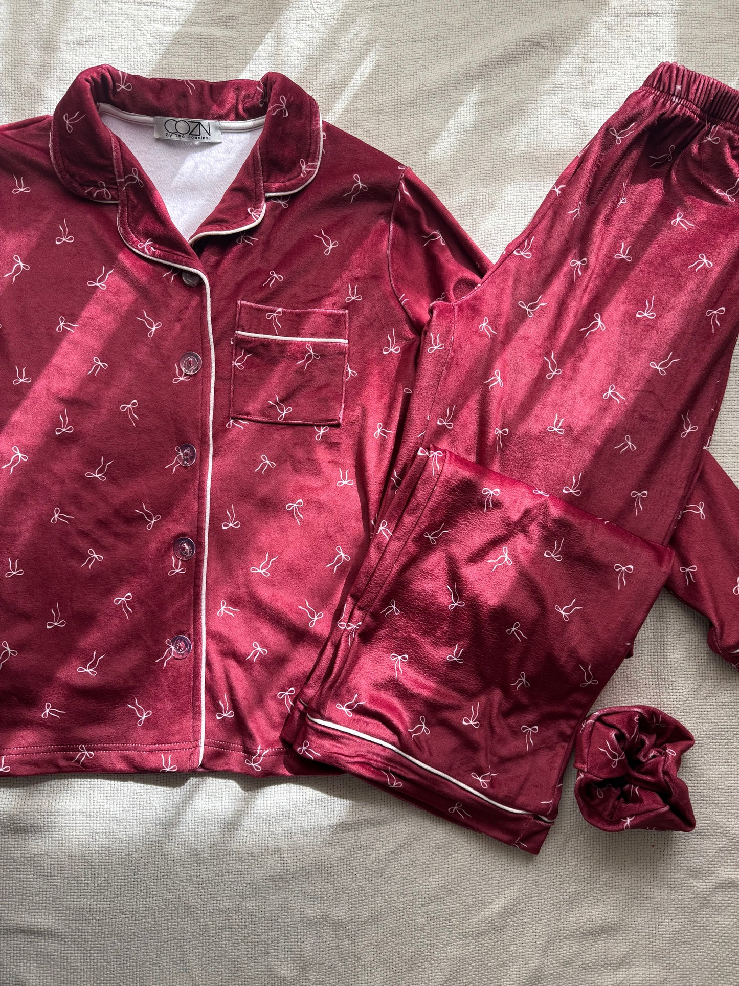 Cozn -Burgandy Bows🤍- pj