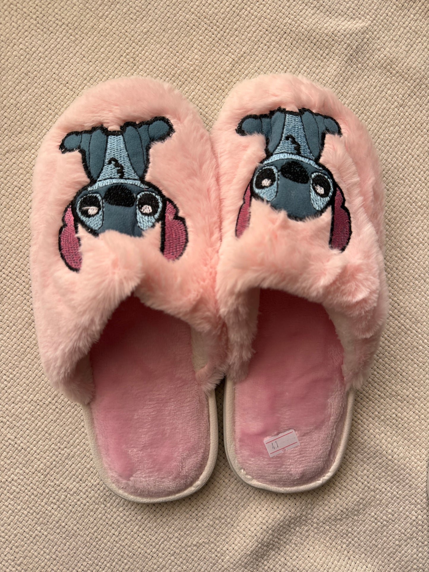 Pink stitch winter slipper