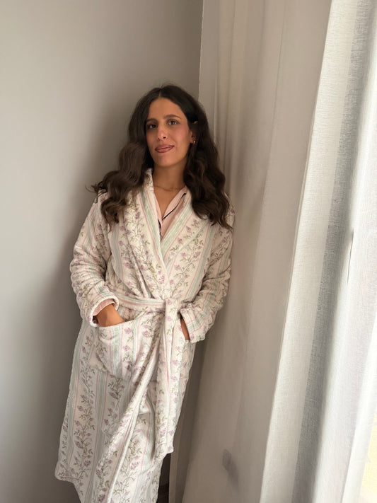 Vintage Floral Winter Robe ❄️ 💜