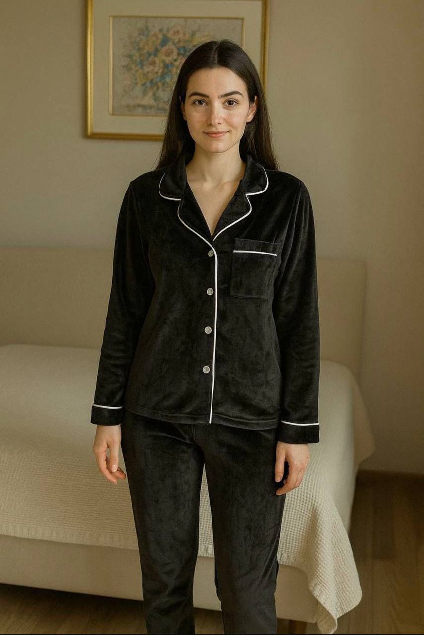 Plain classic velvet pj
