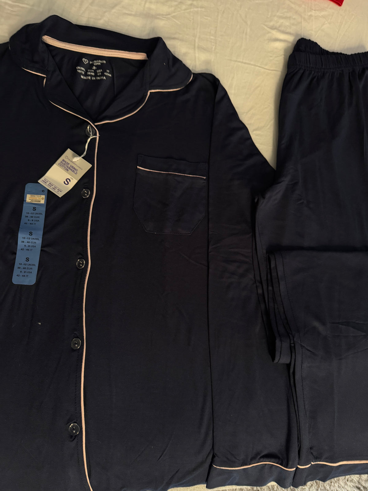 Navy Blue x Pink primark mirror original boyfriend PJ