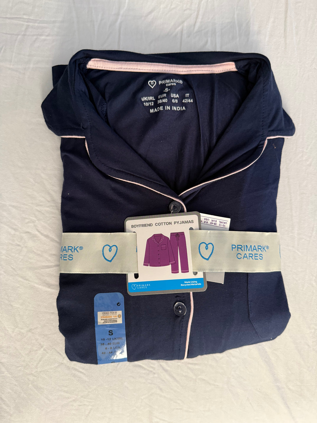 Navy Blue x Pink primark mirror original boyfriend PJ