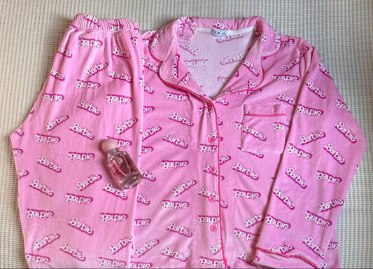 Barbie velvet buttoned pj