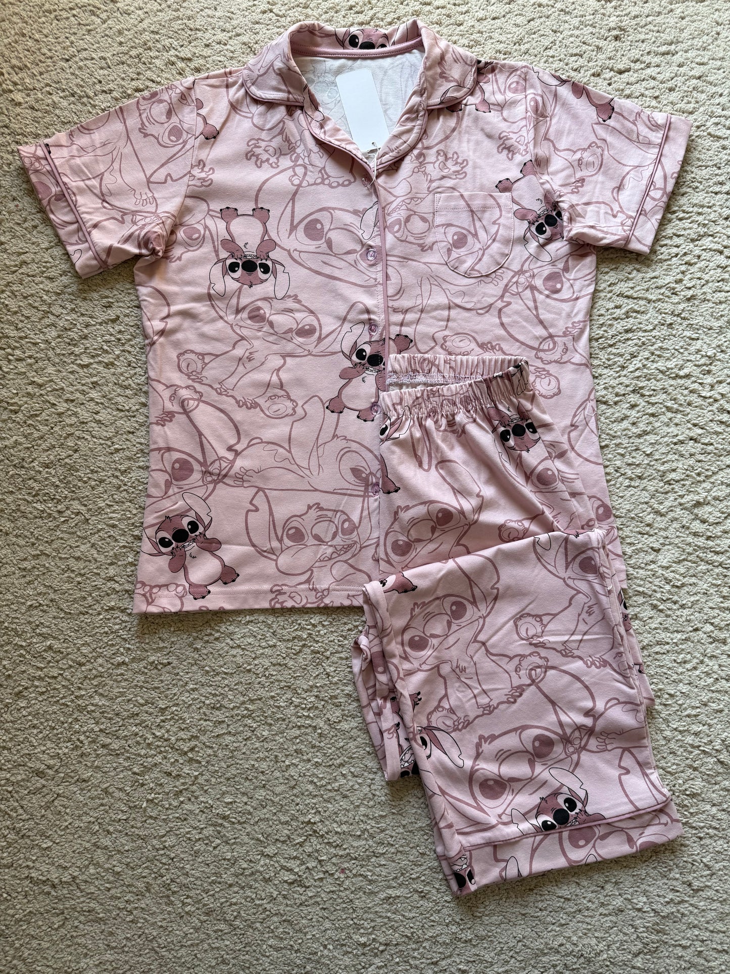Stitch buttoned pj & matching flipflop💙