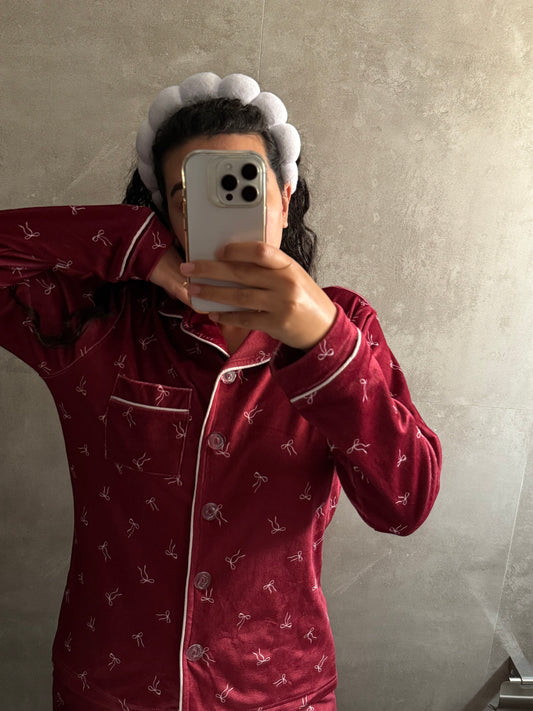 Cozn -Burgandy Bows🤍- pj