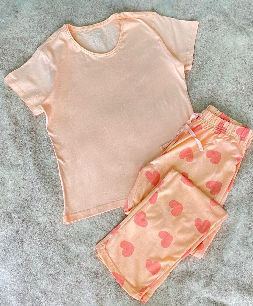 OUTLET Heart half sleeves & long pants pj