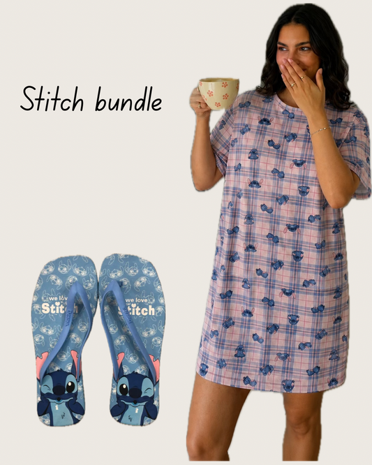 Stitch Night shirt + flipflop bundle