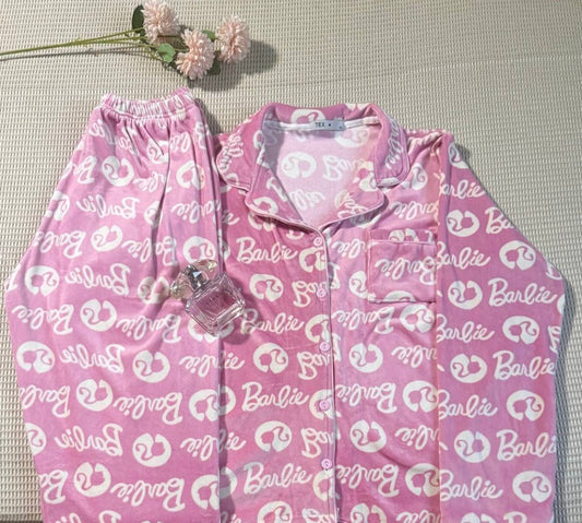Barbie velvet buttoned pj